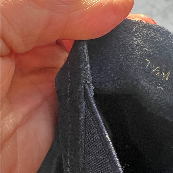 Navy  Suede Wedge Ankle Boots.  7.5